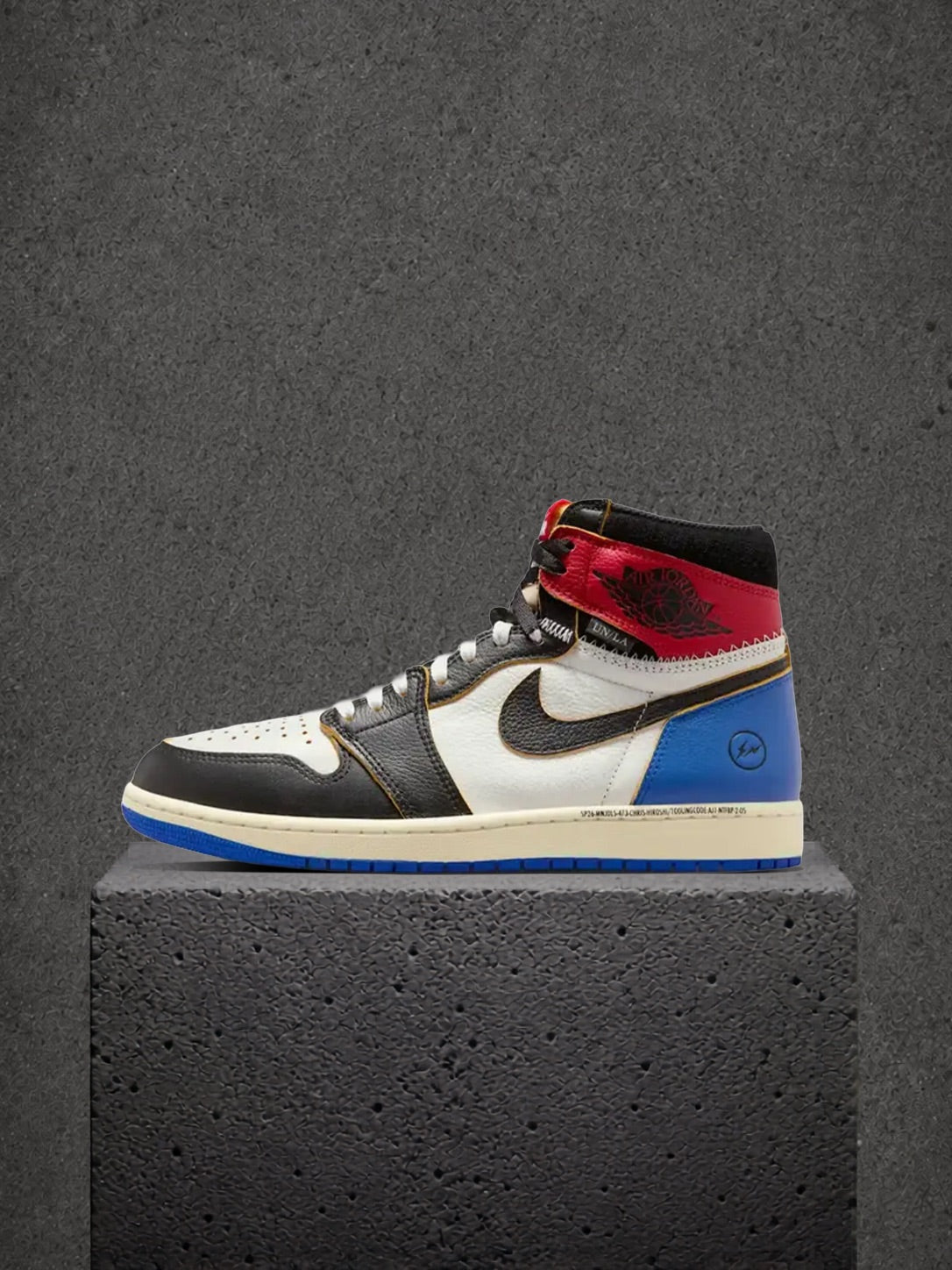 Jordan 1 Retro High OG SP Fragment x Union LA Varsity Red Sport Royal