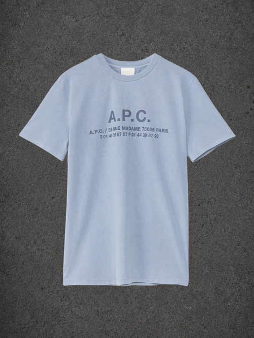 A.P.C Adresse T-Shirt azul claro - WHYDROP'S Valencia